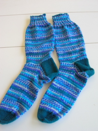 Jade/blue/purple socks