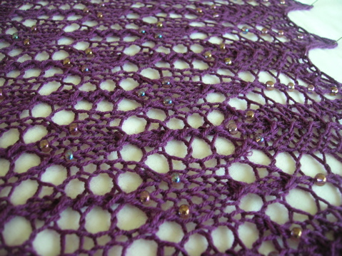Brangian shawl beaded swatch
